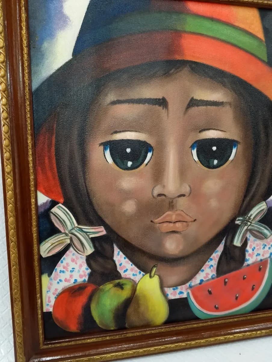 imagen de producto Cuadro Bodegon Niña Campesina Oleo