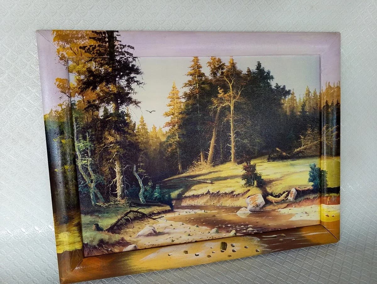 imagen de producto Cuadro Antiguo Frances Oleo Paisaje 1950
