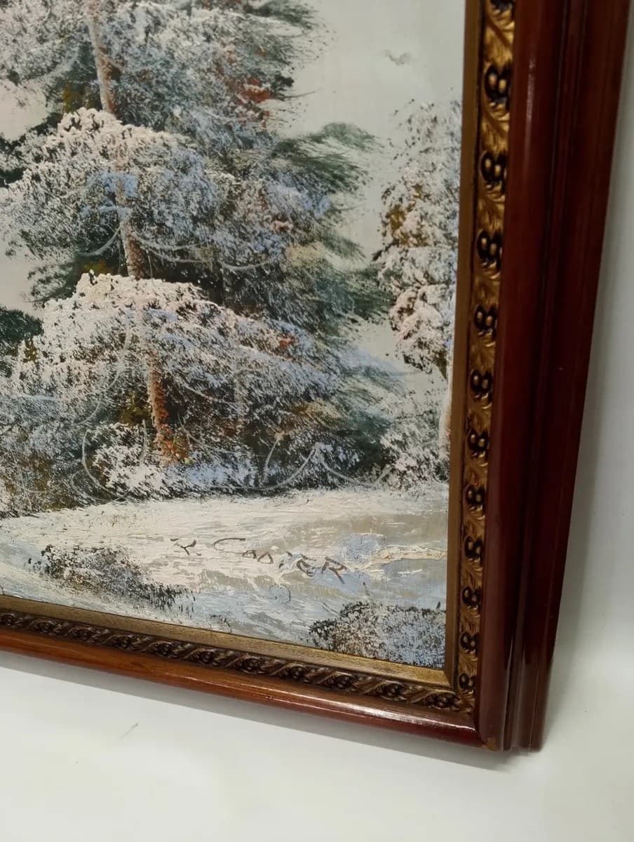 imagen de producto Cuadro Oleo Sobre Lienzo Paisaje Nieve