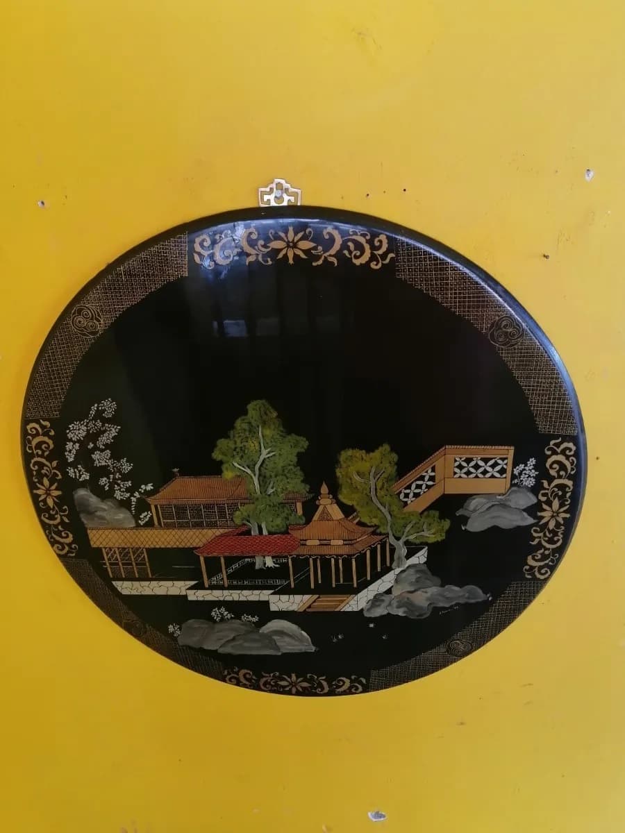 imagen de producto Cuadro Japonés Medallon Madera Óleo