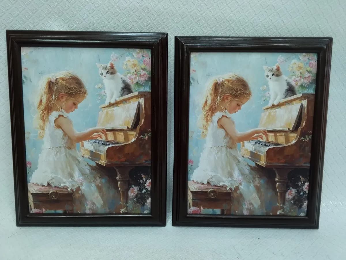 imagen de producto Cuadro Niña Y Piano Lienzografia