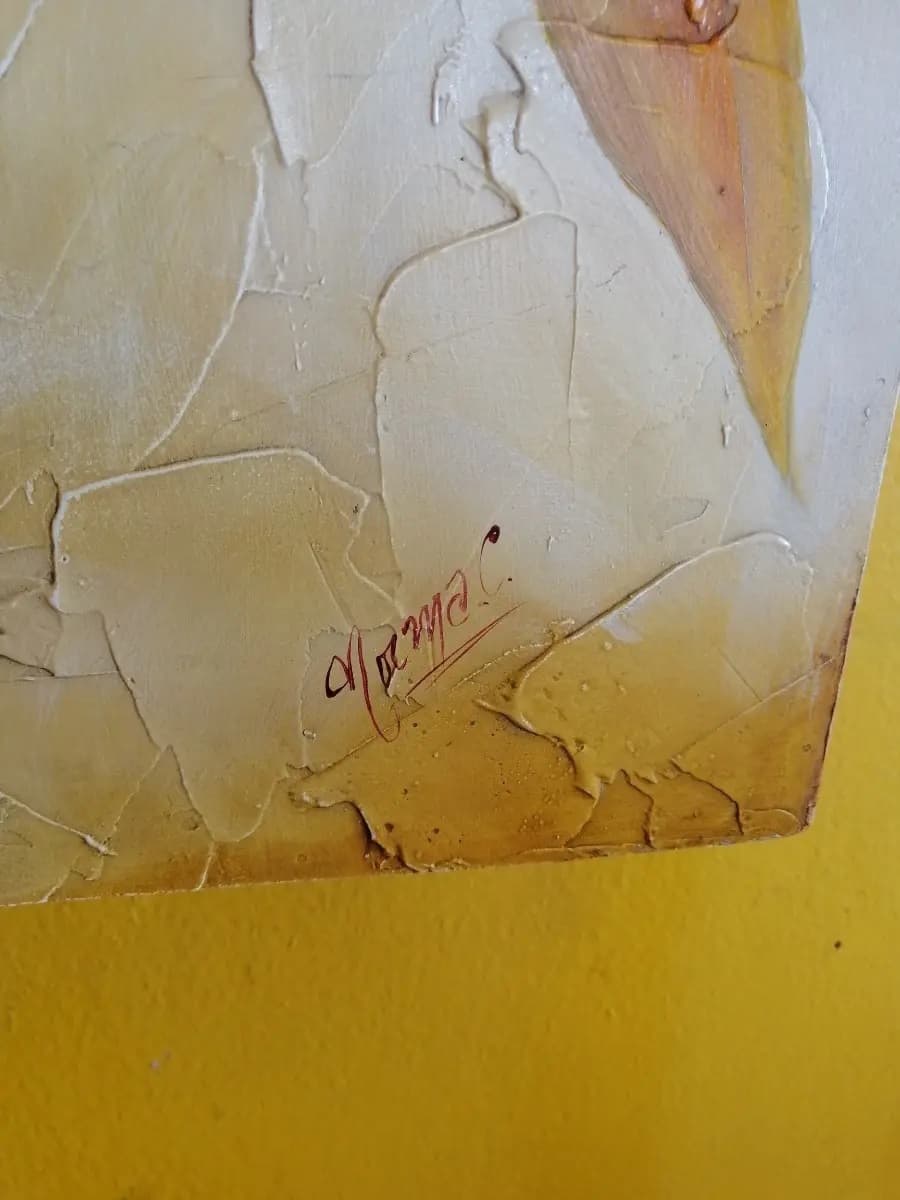 imagen de producto Cuadro Óleo Sobre Madera Orquídea