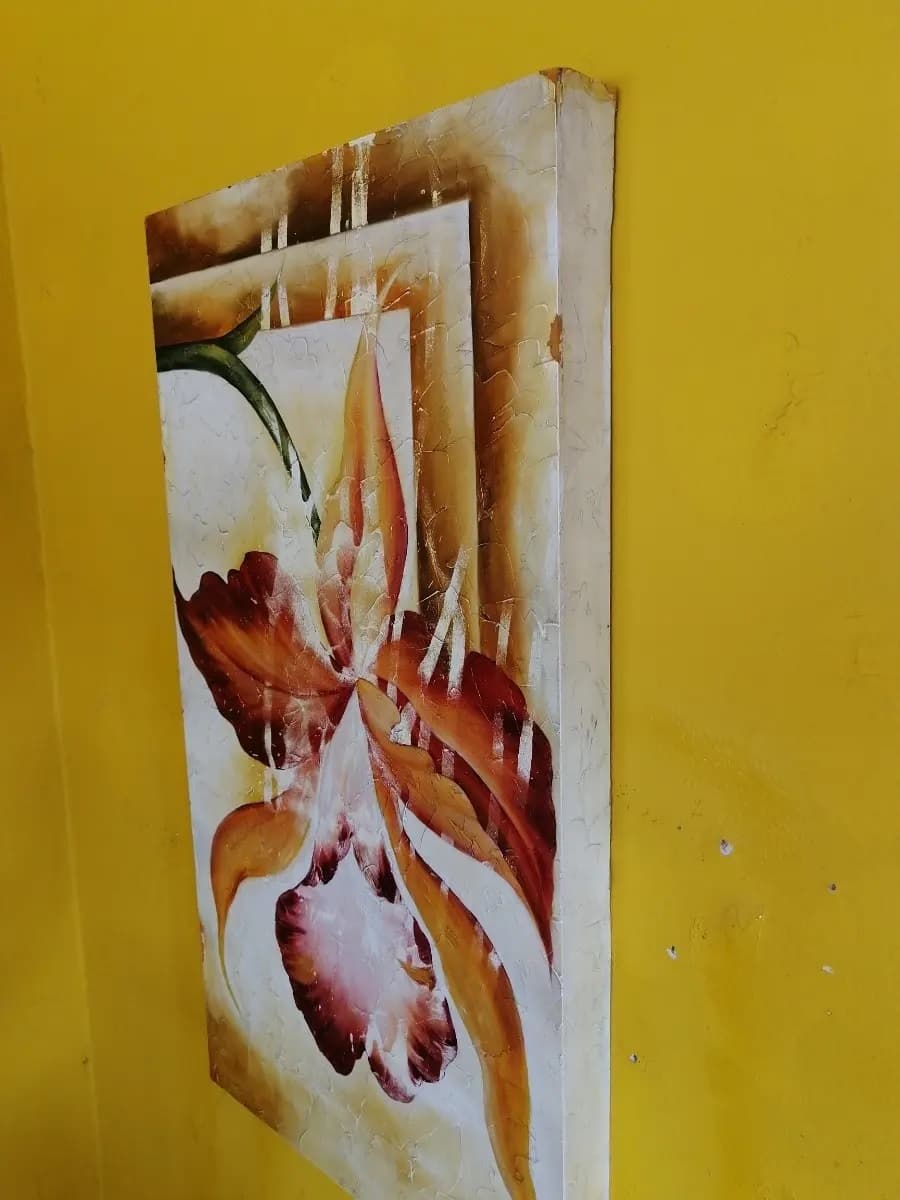 imagen de producto Cuadro Óleo Sobre Madera Orquídea