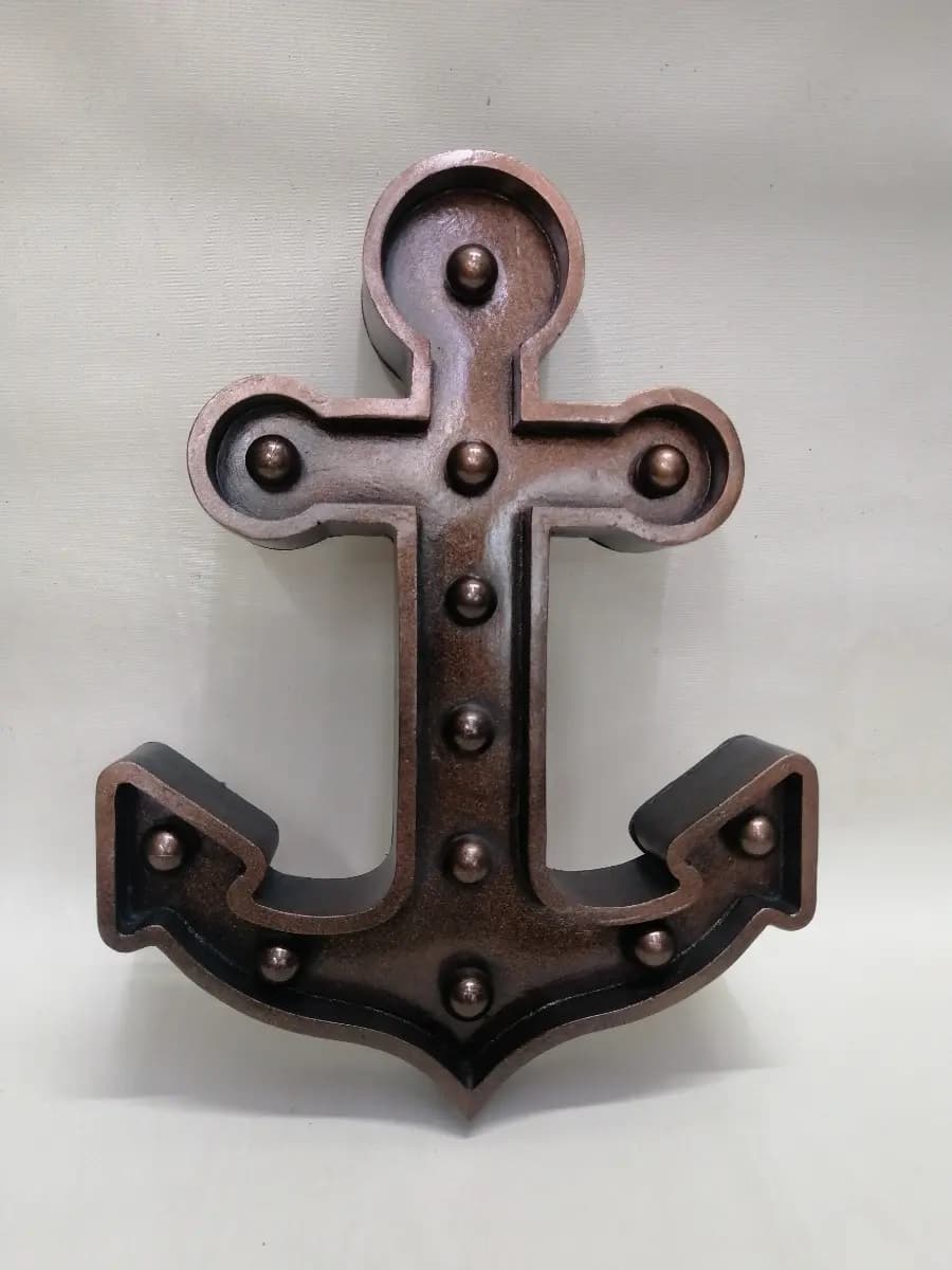 imagen de producto Cuadro De Ancla Antiguo U.s.a Marmolina Cobrizado