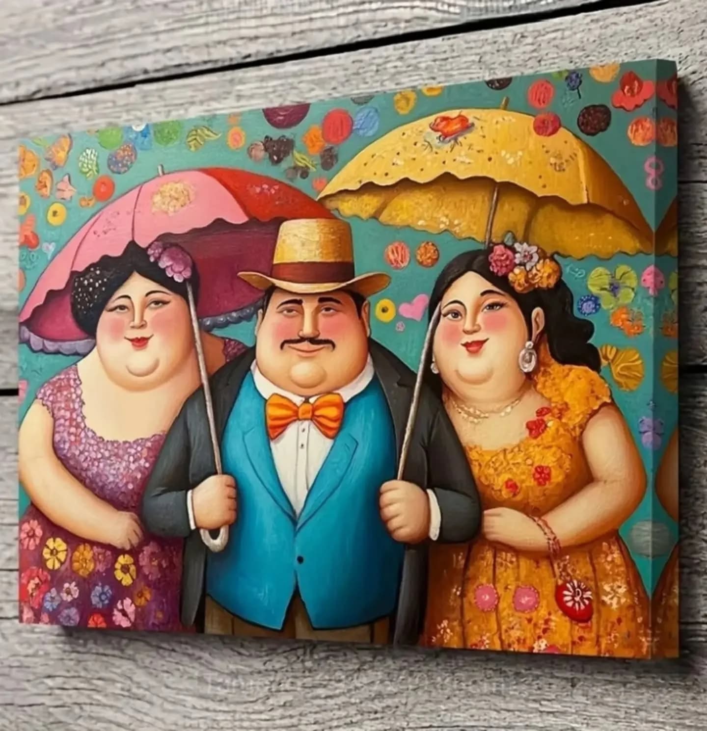 imagen de producto CUADRO ESTILO ANTIGUO LIENZOGRAFIA LLUVIA BOTERO