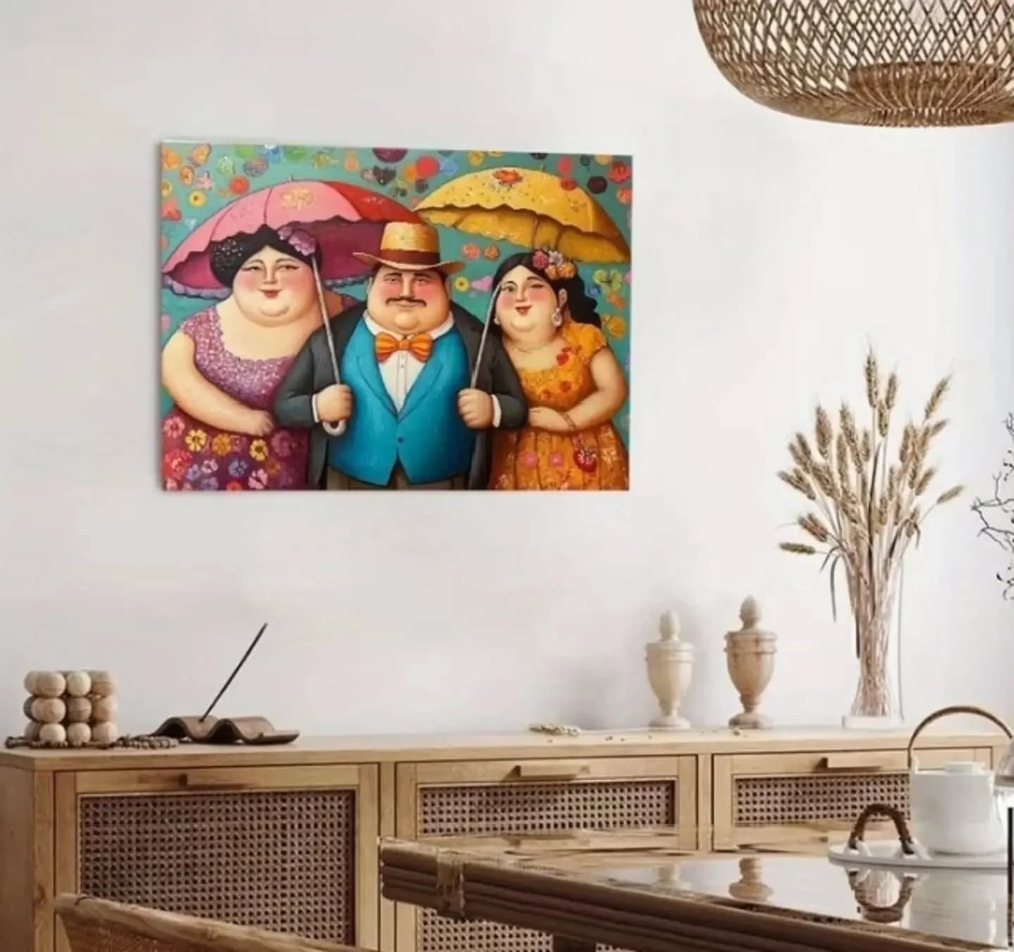 imagen de producto CUADRO ESTILO ANTIGUO LIENZOGRAFIA LLUVIA BOTERO