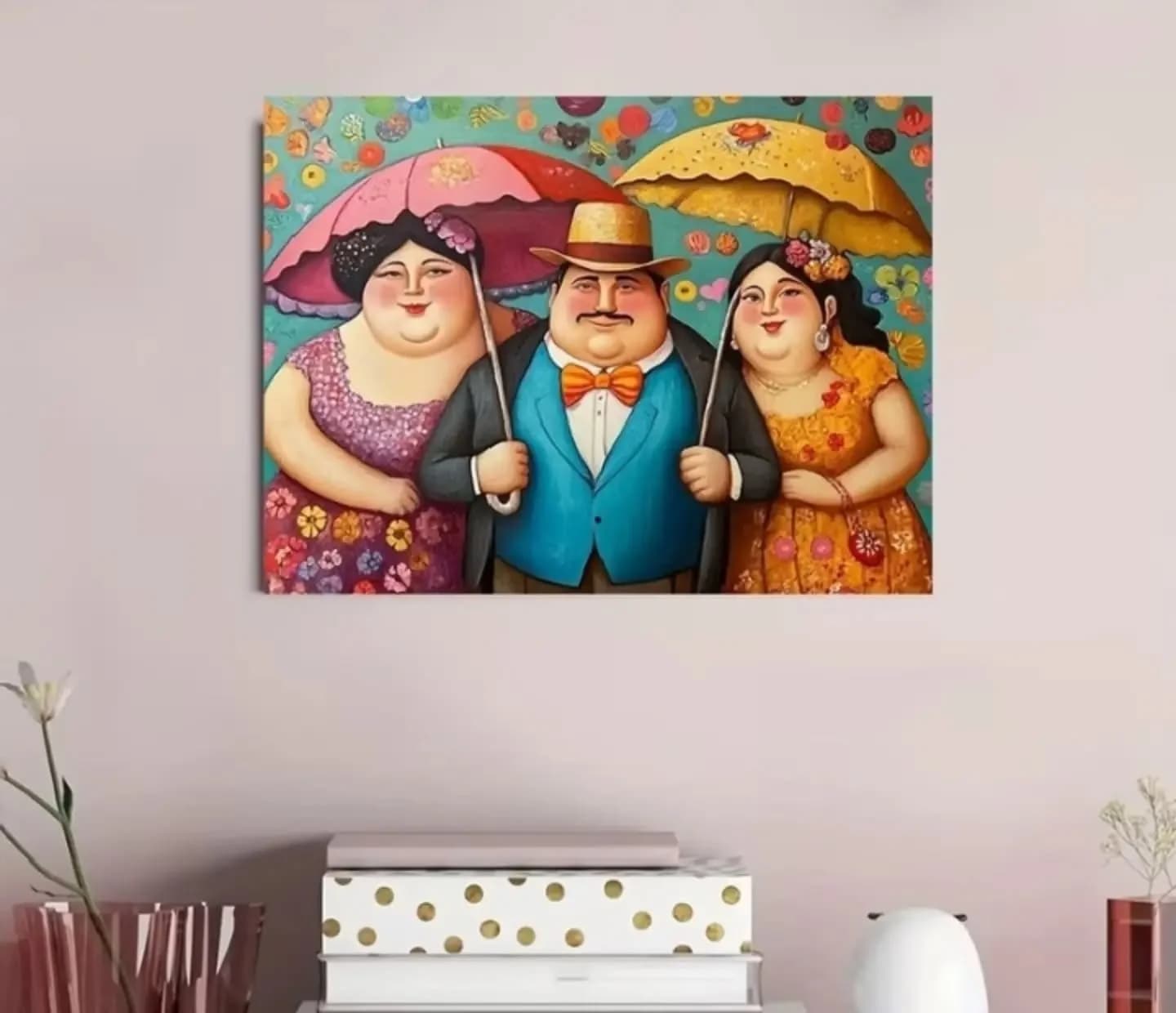 imagen de producto CUADRO ESTILO ANTIGUO LIENZOGRAFIA LLUVIA BOTERO