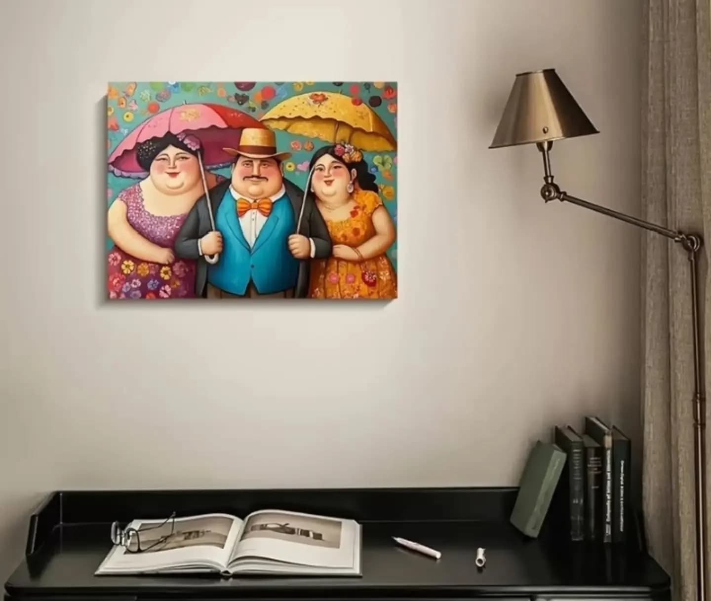 imagen de producto CUADRO ESTILO ANTIGUO LIENZOGRAFIA LLUVIA BOTERO