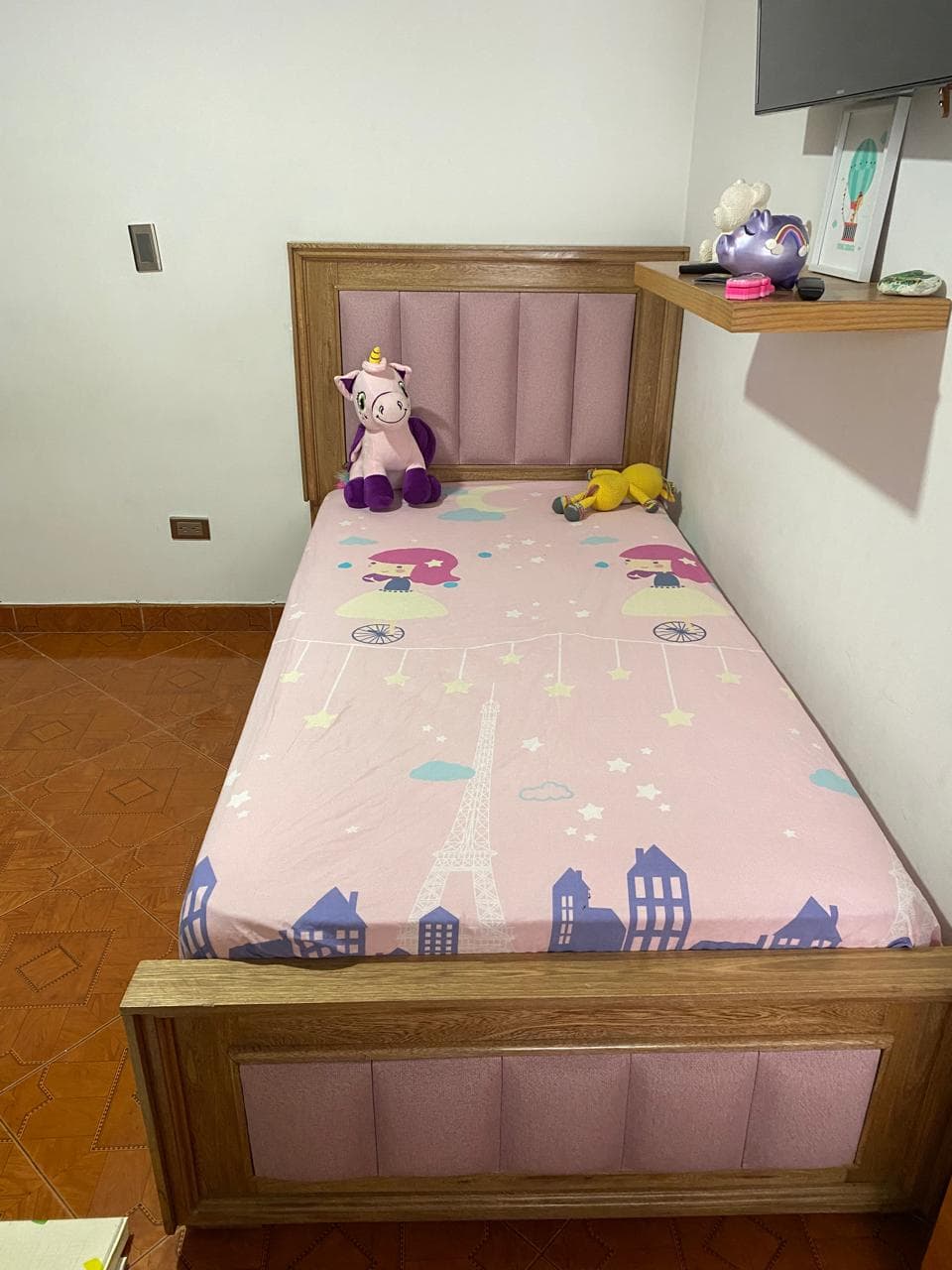imagen de producto cama en roble de 1.90*1 mt