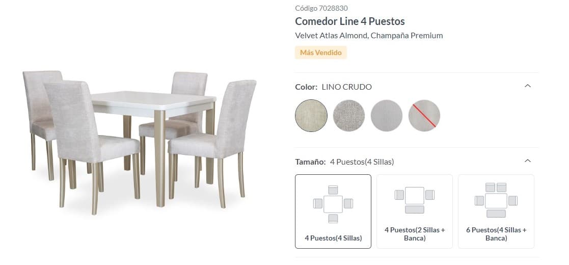 imagen de producto Comedor Line 4 puestos