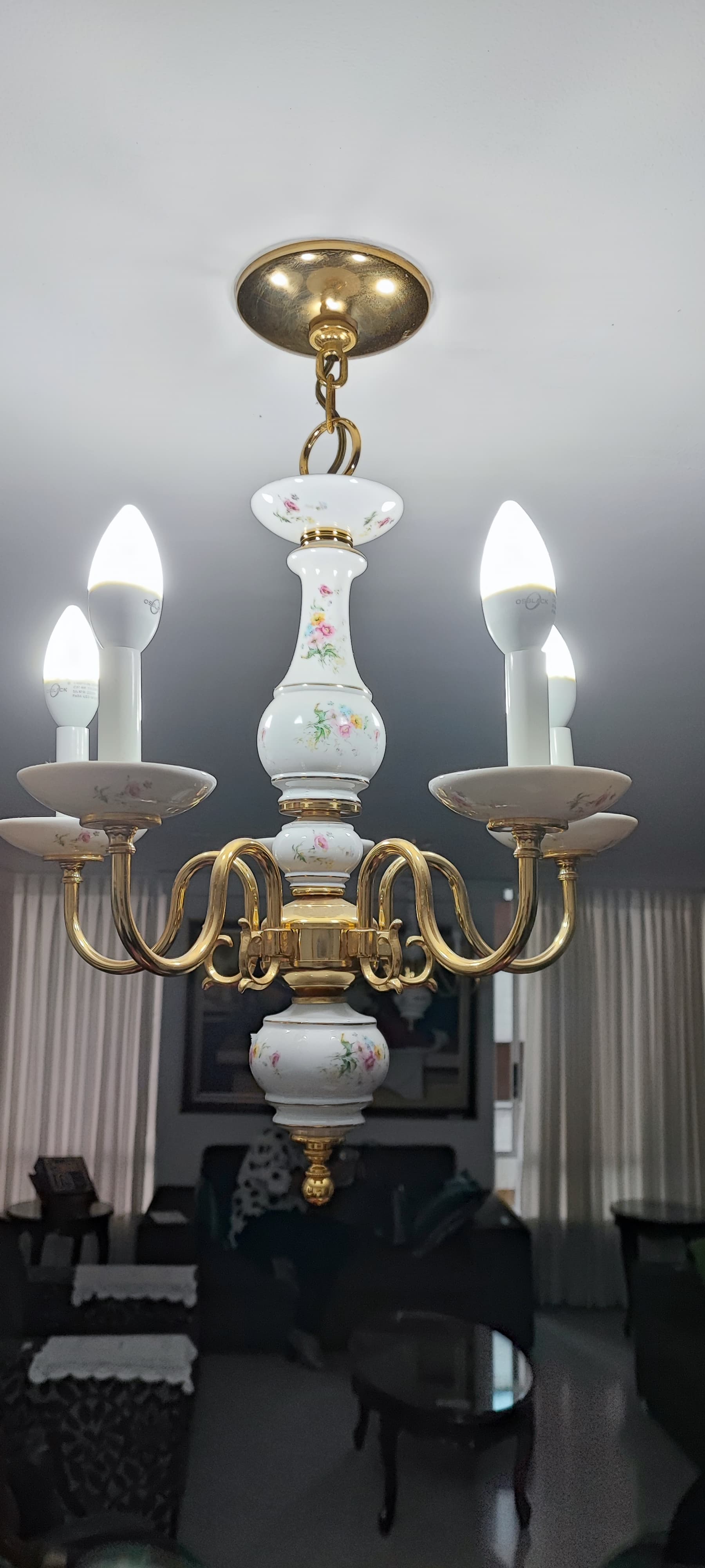 imagen de producto Lampara 5 brazos porcelana