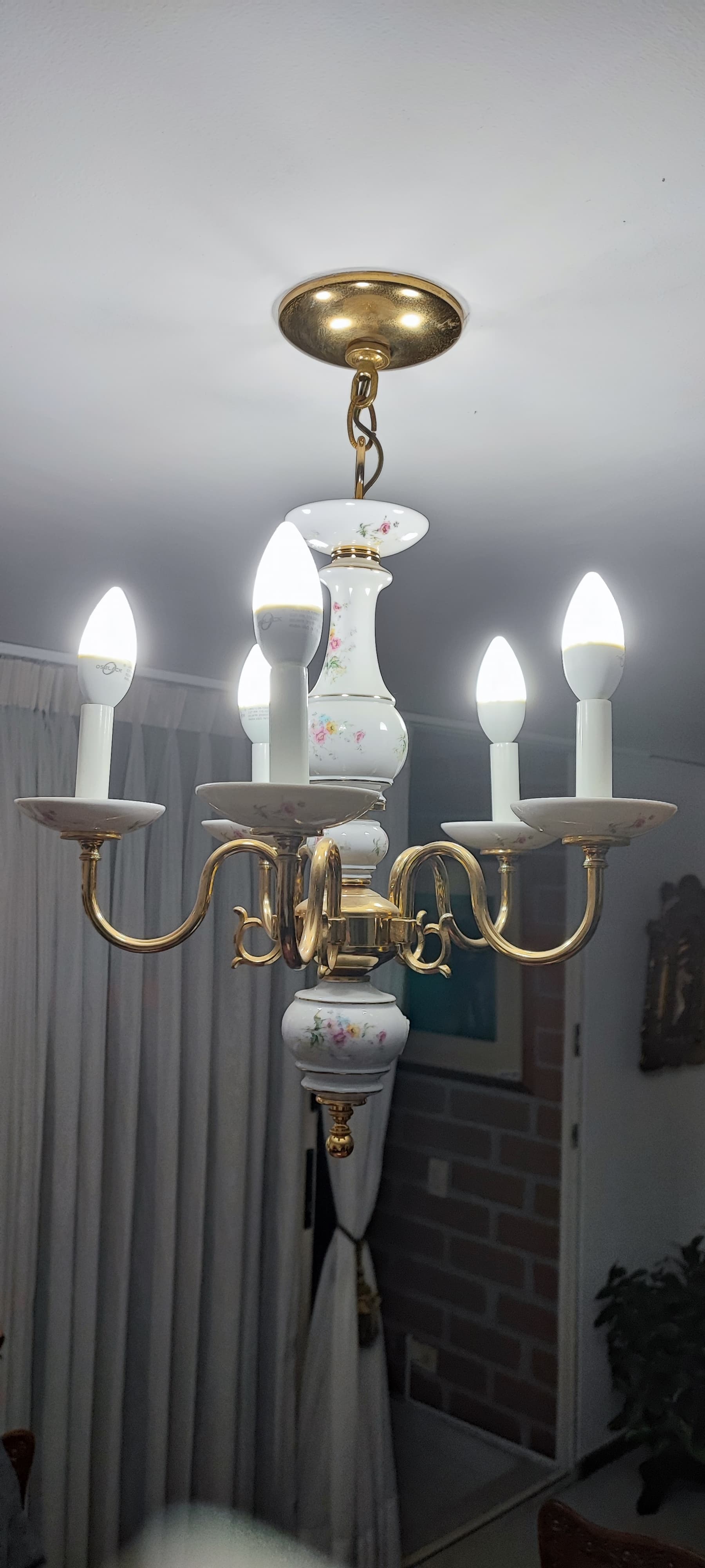 imagen de producto Lampara 5 brazos porcelana