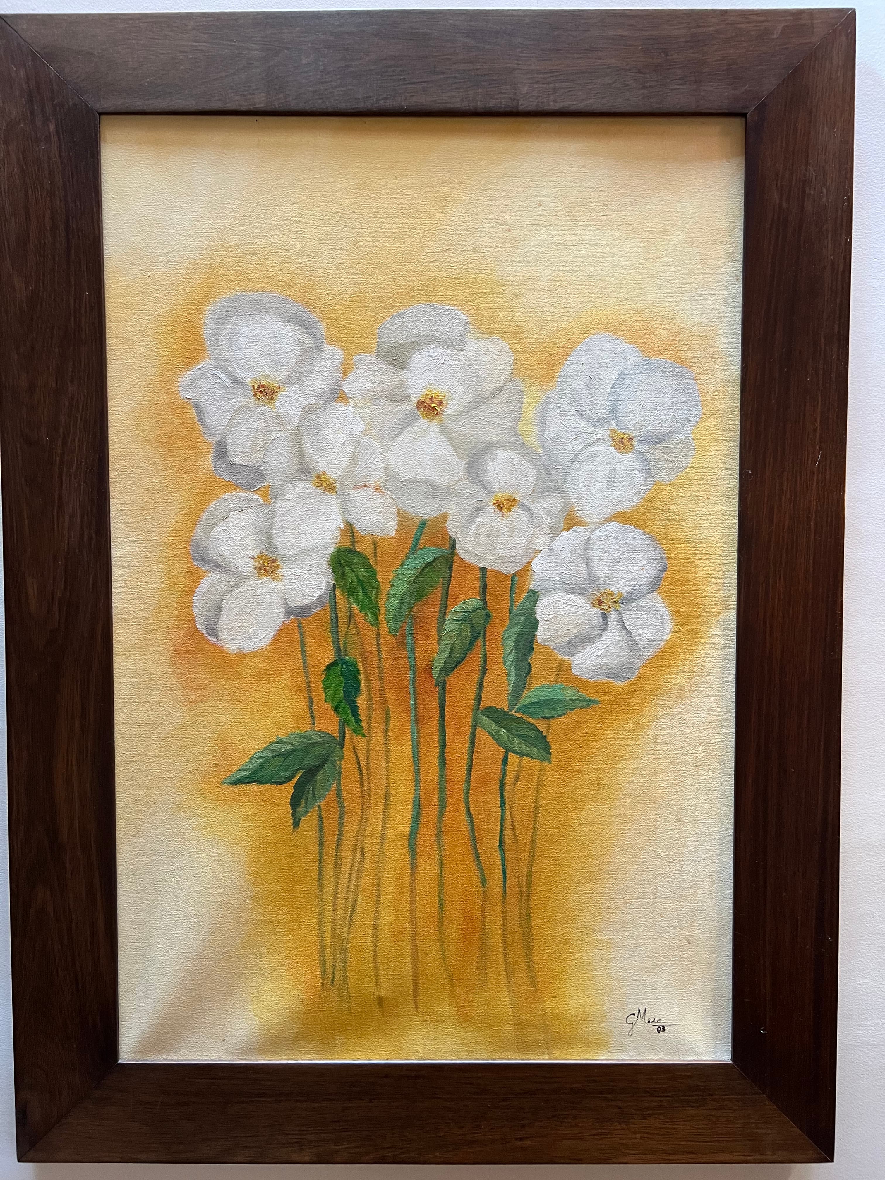 imagen de producto Pintura al óleo, flores blancas